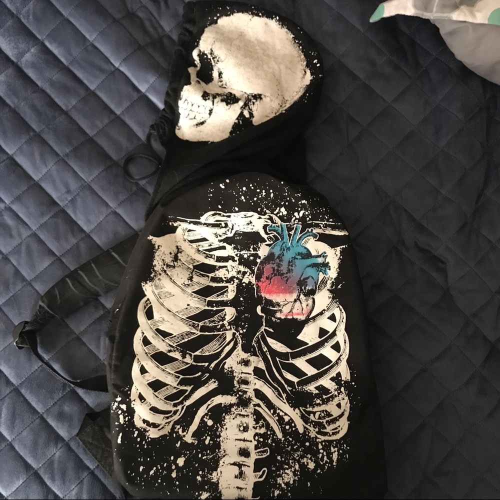 Hooded skull backpack